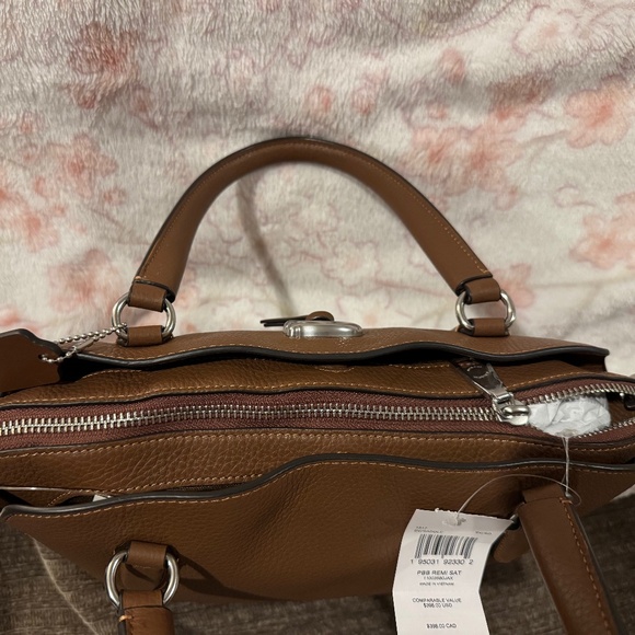 NWT Coach Remi Satchel Saddle Brown - Picture 3 of 9
